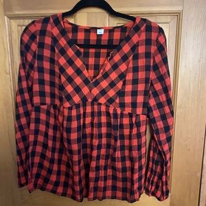 Buffalo 🦬 check print babydoll shirt